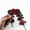 100 pcs Tiny Artificial Roses Mixed Burgundy Five Color Mulberry Paper Flower 15-18 mm Flower Wedding Scrapbooking (Burgundy)