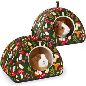 Glittme Guinea Pig Hideout 2Pack - Soft Pads, Washable, Non-Slip Bottom - Rabbit & Hamster Hideout, Ferret Accessories