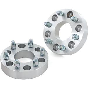 Rough Country 1.5" Wheel Spacers for Chevy/GMC 1500 Truck & SUV (1988-2021) - Silver, Pair 6x5.5 Bolt Pattern