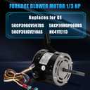 5KCP39GGV567DS Furnace Blower Motor 1/3 HP 115V 1075 RPM Replacement for Genteq 5KCP39HGP968BS 5KCP39JGV218AS HC41TE113, Include 7.5 uF/370V Capacitor