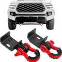 JY PERFORMANCE Front Demon Tow Hook Brackets with 3/4in Shackle D Rings Compatible with Fits for Toyota Tacoma 2009-2023