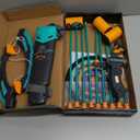 JOYIN Kids Bow and Arrow Set, LED Light Up Archery Toy Set with 9 Suction Cup Arrows, Target & Arrow Case, Indoor and Outdoor Hunting Play Gift Toys for Kids, Boys & Girls Ages 6-12 (Aqua Blue)