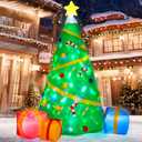 Joiedomi Christmas Inflatables Tree Decoration, Lighted Giant Christmas Tree with Build-in Projection Blow Up Self-Inflatables for Xmas Party Indoor, Outdoor, Yard, Garden, Lawn Dcor
