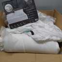 Hotel Grand Luxury White Goose Feather Down Fiber Comforter Full Queen Size, 100% Cotton All Season Duvet Insert Queen, Medium Warmth Bedding Comforter with 8 Corner Loops, White 90x90 Inch