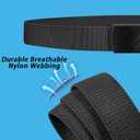 Bluecton Mens Belt Plus Size Adjustable Web Work Belts for Men Black 51'' Big and Tall