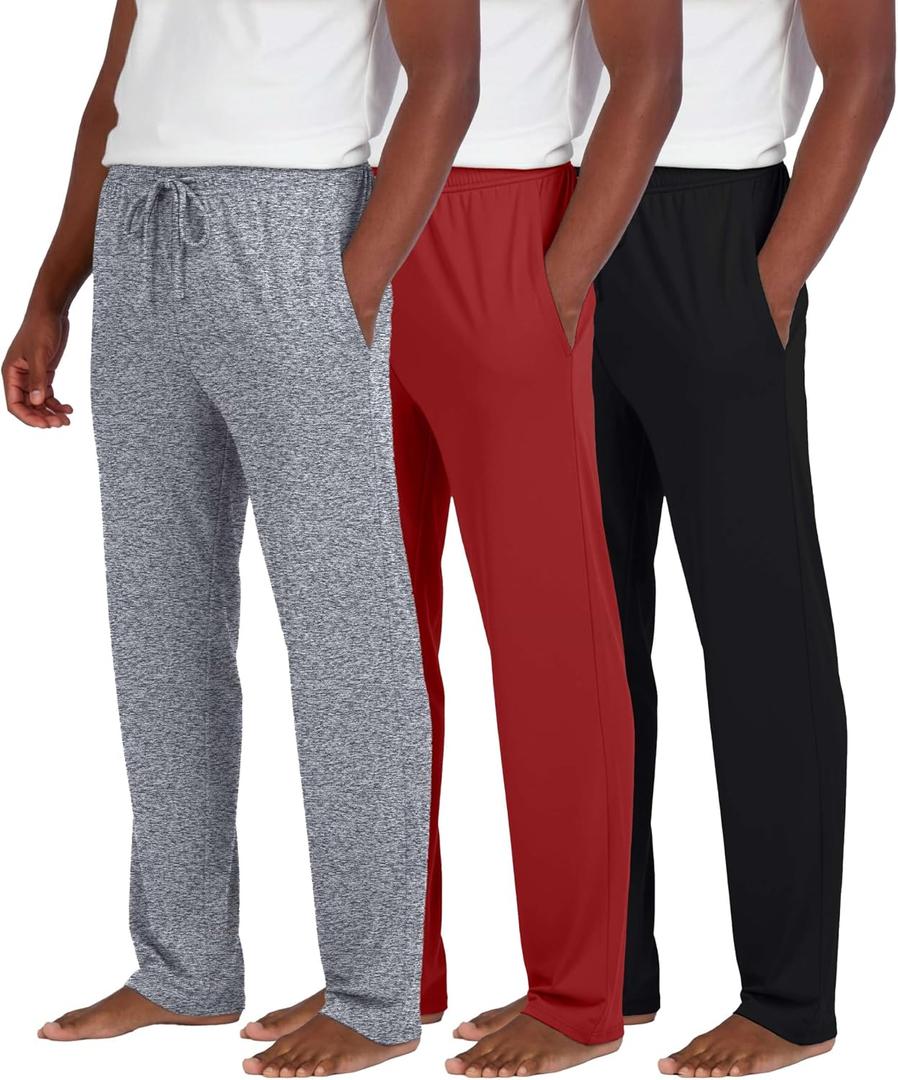 3 Pack Men's Pajama Pants Lounge Sleepwear PJ Comfy Bottoms with Pockets (XL)