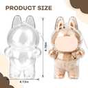 2 x Protective case for labubuCrystal-Clear Hard Display Box Acrylic Case Cover Accessories with Keychain for Shelf and Outdoor Showcase (Doll Not Included) (Standing)