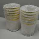 Acellegic Ice Buckets Bulk, 6 Liter Plastic Round Ice Buckets, Disposable Storage (Clear, Gold Rim and Glitter,12 Pcs)