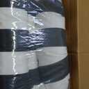 Pcinfuns Outdoor Seat Cushions,19"x19"x5" Thick Fill Tufted Cushions with Round Corner Patio Chair Pads,Water-Resistant Chair Cushion,Black White,Set of 2