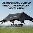 BLACKDOG Large Camping Tarp, Anti-UV Camping Sun Shelter Canopy,Waterproof Rain Shelter, UV Protection Rain Tarp, Lightweight Hammock Shelter for Car Camp 315" L x 197" W, Plus 315" L x 197" W