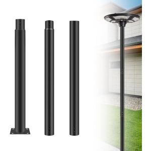 10' Outdoor Street Light Pole, Galvanized Steel, Waterproof, Street Light Accessory, Suitable for Solar Post Lamp on Garden, Patio, Yard, Pathway, Parking Lot