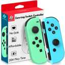 SWTOTK Control for Switch Controller,Wireless Remote for Switch Lite OLED Extra Gamepad with Hall Effect No Drift Joystick Controles Replacement for Joy No NFC Green Blue