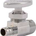 SharkBite 1/2 Inch MPT Crimp Multi-Turn Straight Stop, Brass Plumbing Fitting, PEX Pipe, PE-RT, 23061LF