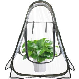 DEDU Pop Up Tent, Small Portable Greenhouse Cover 27"X27"X31" with 4 Fixed Nails and Tools, Mini Greenhouse Tent PVC Cover for Small Plants Outdoor & Indoor Use
