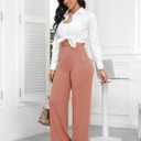 ESOFT Wide Leg Pants Women High-Waisted Yoga Work Dress Pants with Pockets, Casual Sweatpants, Petite/Regular (L)