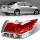 Brake Tail Light for Sedan Honda Accord 2008-2012 - HO2801172 Rear Taillight Assembly Replaces for 33500-TA0-A01 - Tail Lamp with Bulb - Passenger Right Side RH