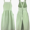 Uaussi Cotton Linen Apron Cross Back Work Apron for Women with Pockets Pinafore Dress X Cross Halter Apron for Chef Gardening