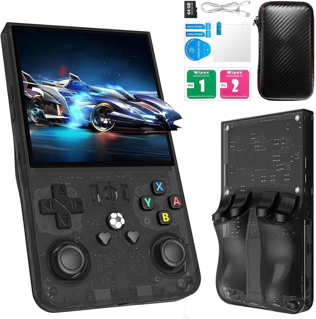 Vintage R36Max 4Inch Portable Gaming Device 720x720 Open Source Clear Multi-Format Retro Design Handheld