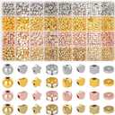 selizo 2240 Pieces Spacer Beads for Jewelry Making in 8 Styles, Assorted Gold Beads for Bracelets Making, Crafts(Gold, Sliver, Rose Gold, KC Gold)