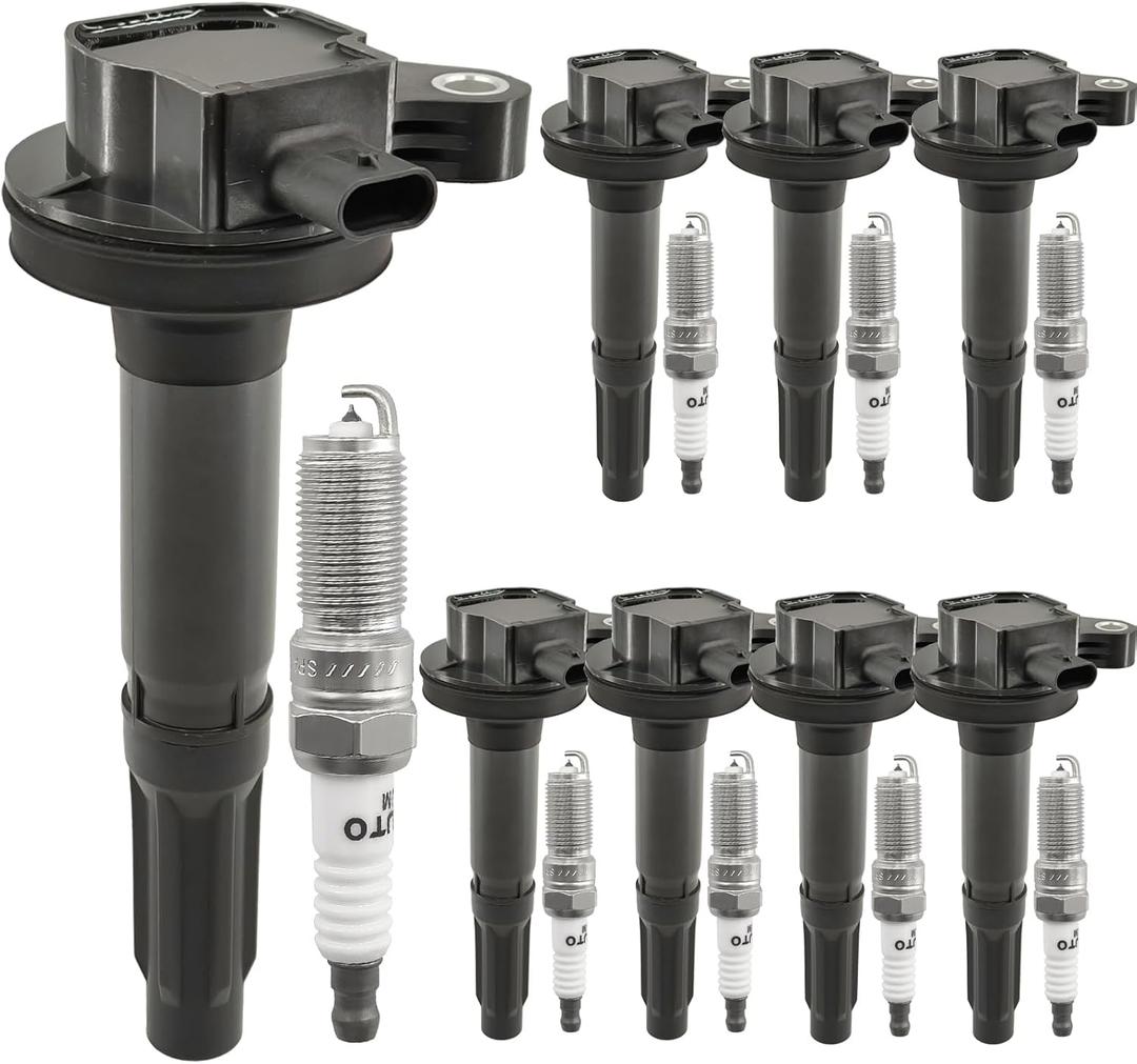 Ignition Coil Pack DG542 UF622 BR3Z12029A With Iridium Spark Plug Set of 8 Compatible With Ford F-150 Mustang 2011-2016 Lobo 2011-2012 Lincoln Mark LT 2011-2014 5.0L V8