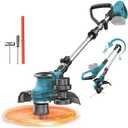 Cordless String Trimmer Compatible With Makita 18V, Folding 3 in1 Weed Eater with Brushless Motor & Battery Level Display, 11" Electric Weed Wacker/Edger Trimmer/Lawn Mower for Yard Garden (Tool Only)