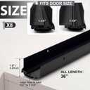 Pushglossy 36" Aluminum U Shaped Door Sweep, Adjustable Weatherstrip, Black