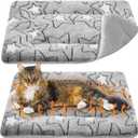 VitalCozy 2 Pack Self Warming Cat Mat Self Heating Pad Bed Reversible Machine Washable Reflects Body Heat Warm Thermal Pet Pad Crate Blanket for Feral and Indoor Cat(Double Star,22'' X 18'') (Grey)