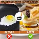 Egg Ring Pancake Mold Set, Stainless Steel Egg Rings Pancake Molds for Griddle 5 pack for frying Eggs and Omelet, Silicone Egg Rings with Handle