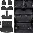 Floor Mats for 2020-2025 Kia Telluride 7/8 Passenger (NOT fit 2027), All Weather TPE Durable Cargo Liner with Backrest Mat Interior Protection for 2025 Kia Telluride AWD