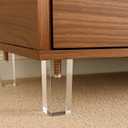 LC LICTOP Clear Acrylic Couch Legs 4 Pcs, 4 Inch Height & 2 Inch Width, M10 Mounting Bolt, Square Furniture Feet Riser Support for Table Chair Desk Cabinet, Transparent Sofa Foot