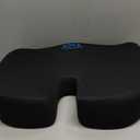 Everlasting Comfort Doctor Recommended Memory Foam Seat Cushion for Office Chairs & Car - Ergonomic Office Desk Accessories - Cushions for Tailbone Pain Relief, Sciatica  (01. Black Mesh), Large