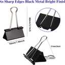 Large Binder Clips 2 Inch (72 Pack), Extra Large Binder Clips Big Paper Clamps Giant Clips for Office and Home Supplies, Black