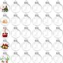 30 Pcs Clear Plastic Fillable Ornament Balls,2.75 Inch DIY Plastic Ornaments Round Balls, Removable Top Clear Hanging Ornaments Ball for Christmas, Wedding, Party, Home Decor