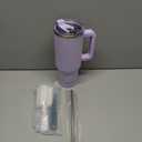 40 oz Tumbler with Handle,Tumbler with Lid and Straw,Double Wall Insulated Cup Stainless Steel Travel Mug(Cold for 34 Hours),Water Bottle for Iced Tea,Coffee,Cold Beverages(Purple)
