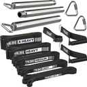 Tribe Lifting Resistance Bands for Working Out Men and Women - Set of 5 Pull Up Bands for Strength Training, Exercise Bands with Handles, Door Anchor and Bar Options for Home Gym (Black 3)