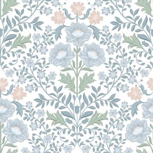 Floral Wallpaper Peel and Stick Wallpaper 17.3"x393" Boho Contact Paper Removable Self Adhesive Wall Paper for Bathroom Bedroom Blue and White Wildflower Wallpapers for Walls Home Decorate Vinyl