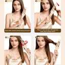 3-in-1 Automatic Curling Iron,Rotating Curler&Straightener Brush | 1"+1.25" Ceramic Barrel with Keratin & 500M Ions, 7 Temp Control, Dual Voltage Portable Styling Tool for Women Daily Hair