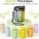 2 x AUVON Large Pill Organizer, Pill Dispenser for Holding 6 Various Vitamins, Pill Box Case with Anti-Mixing & Wide Opening Design, Easy to Retrieve Meds, Includes 20 Pcs Stick-on Labels (Black)