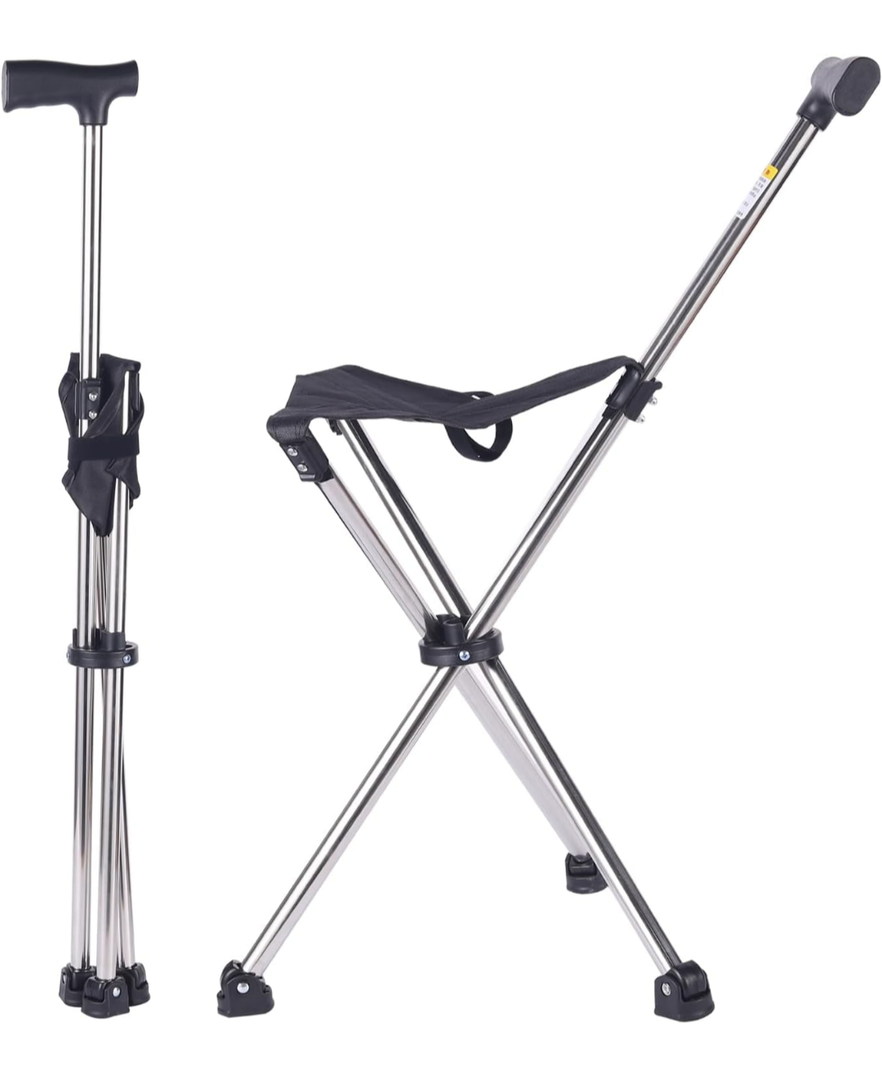 Cane with seat,Walking Stick,Foldable Chair,Hiking Stick,Camping,Hiking,Walking Cane Chair,Walking Stick with seat,Seatable Crutch Stool,Stick Chair（87cm）