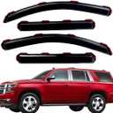Lightronic Extra Durable Clip-on in-Channel Auto Vent Window Visor, Fits 2015-2020 Chevrolet Tahoe, GMC Yukon, Cadillac Escalade, UV Protection Rain Guard, Original Wind Deflector, Dark Smoke, 4-Pcs