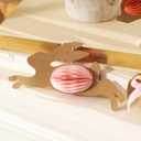 WDS WONDROUS 9-Piece Easter Bunny Hanging Ornaments Set, Rabbit with 3D Magnetic Honeycomb Paper Egg Ball, Interactive Paper Silhouette & Pastel Eggs for Tree Decor, Spring Easter Party Supplies Gift