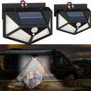 RV Magnetic Motion Sensor Light, Solar RV Porch Light, Exterior RV Lighting, Camper Lights Outdoor, Awning Lights for Trailer, 5th Wheels, 100LED, 2 Pack
