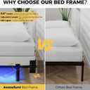 Awesofurni Queen Bed Frame with Smart LED Lights, 7 Inch Basics Metal Bed Frame, Heavy Duty 9-Leg Base for Box Spring and Mattress, Noise-Free, Easy Assembly, Black