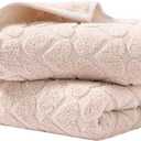 YiLUOMO Full Embossed Hearts Pattern Khaki Hand Towel Set of 2 Mother's Day Decorations 100% Cotton Super Soft Highly Absorbent Decorative Hand Towels for Bathroom Home 13x 29 Inch