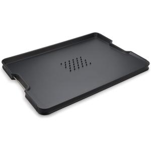 Joseph Joseph Cut&Carve Plus - Non-Slip, Multi-Function, Double-Sided Cutting Board for Food Preparation and Carving- Dishwasher Safe, Extra Large, Black