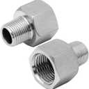 Beduan Stainless Steel NPT Reducer Adapter 1 Female to 1/2 Male Threaded Reducing Pipe Fittings Adaptor(Pack of 2)