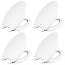 Mayfair Cassel Slow Close Toilet Seat, Easy Clean, Non Slip Premium Wood Seat, Easy Install, Made in USA, Elongated, White, 4-Pack