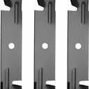 AM31100 Mulching Blades for John Deere 46 inch Deck 180 185 240 245 260 265 285 300 316 LT166 F510 F525 120 140 116 214 216 Sabre 1546 1646 Lawn Mower Toothed Blades Lesco 050335 M41967 M127466 3 Pack
