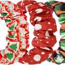 FTYQUEE Scrunchies Watch Bands Compatible with 16mm 18mm 19mm 20mm 22mm Quick Release Replacement Wristband, Stretchy Straps Fabric Bands for Men Women (22mm-Small Size, Boho + Plaid + Dot)