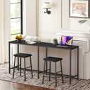 YATINEY 70.8" Long Bar Table, Counter Bar Height Table, High Top Table, Rectangular Hightop Bar Pub, for Kitchen, Living Room, Entryway, Black BT08BB, 70.8"L x 15.7"W x 35.4"H